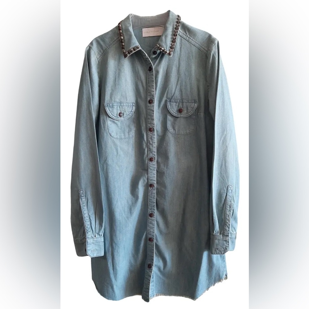 Zadig & Voltaire Light Blue Studded Shirt